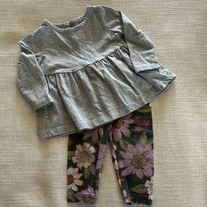🌸 Carter’s Dress and Floral Pant Outfit